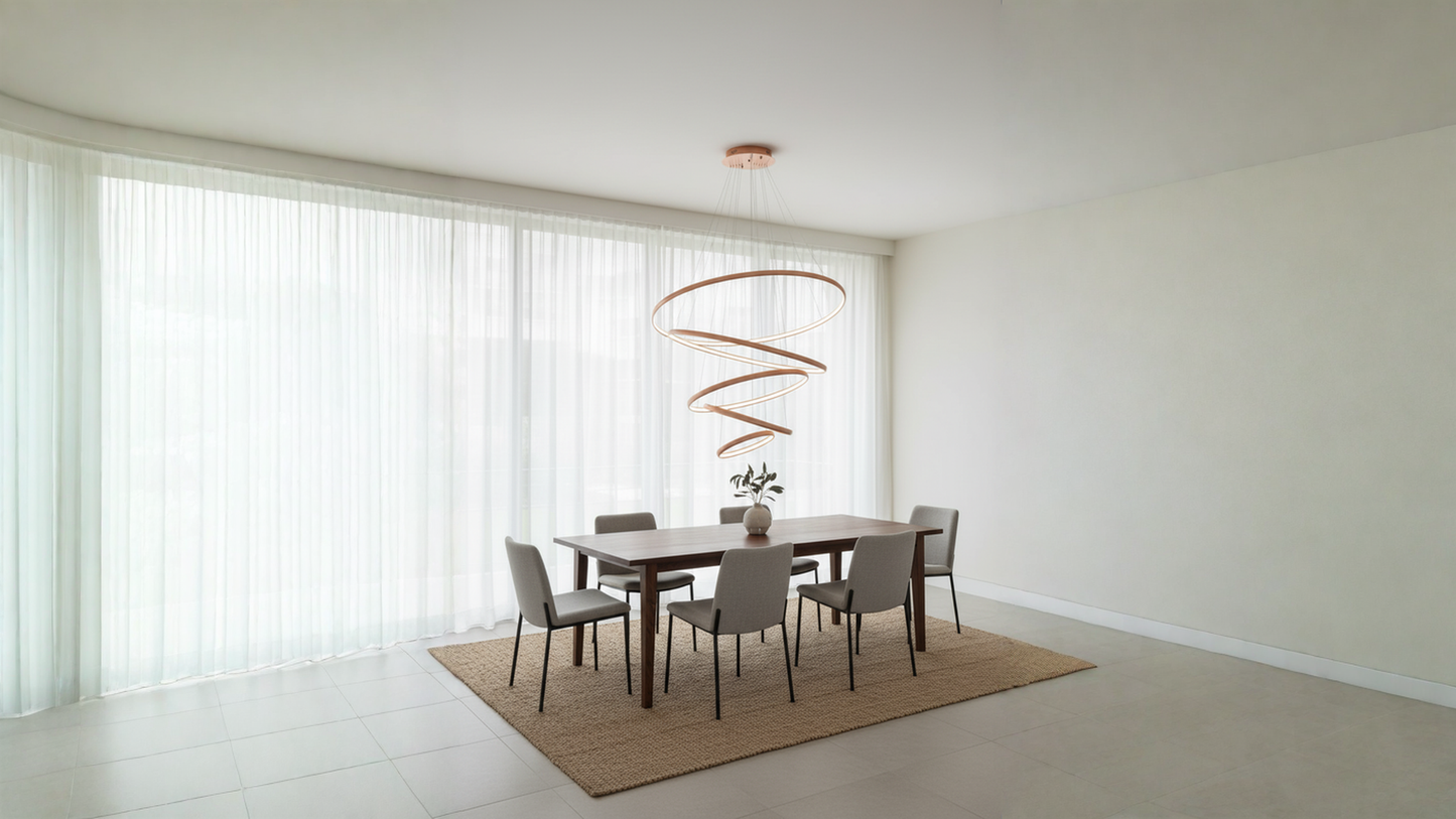 Rose Gold Abstract LED Chandelier
