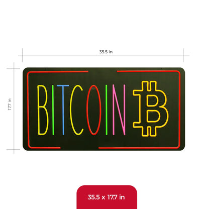 BITCOIN neon sign 35x18 inch size