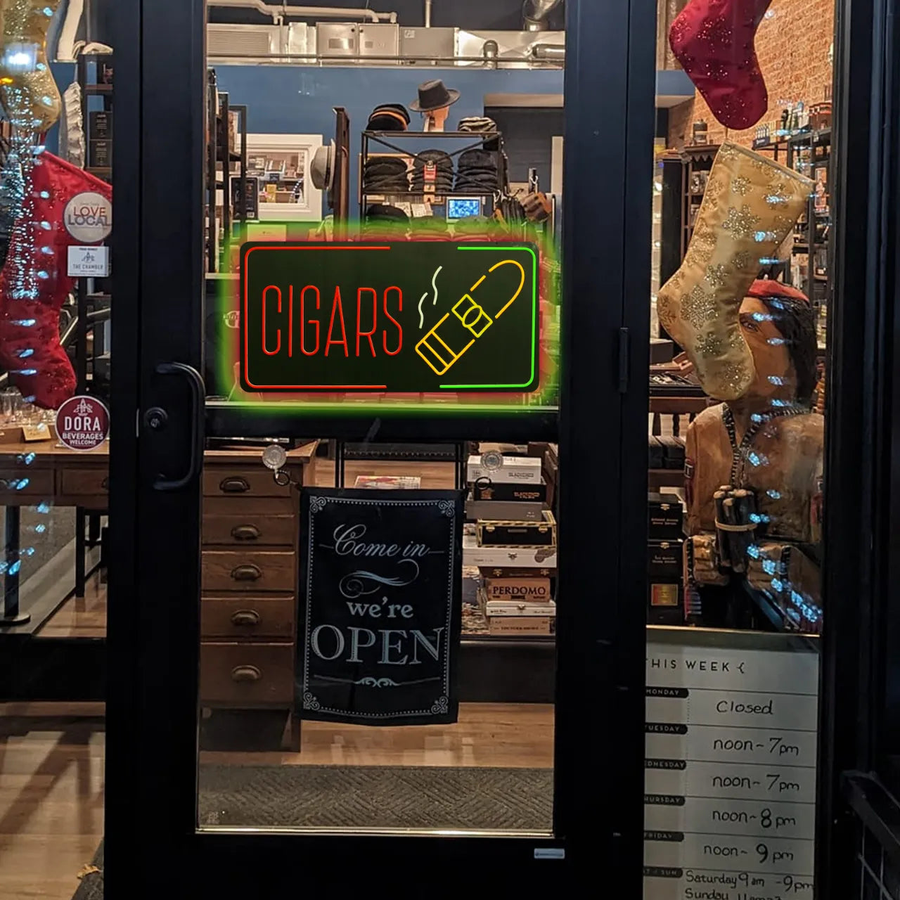CIGAR neon sign bar lounge wall installation