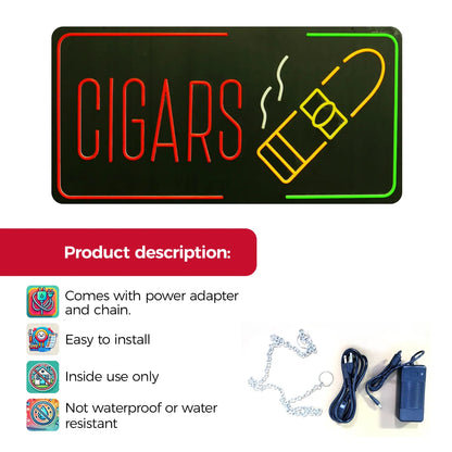 CIGAR LED neon sign lounge display specifications