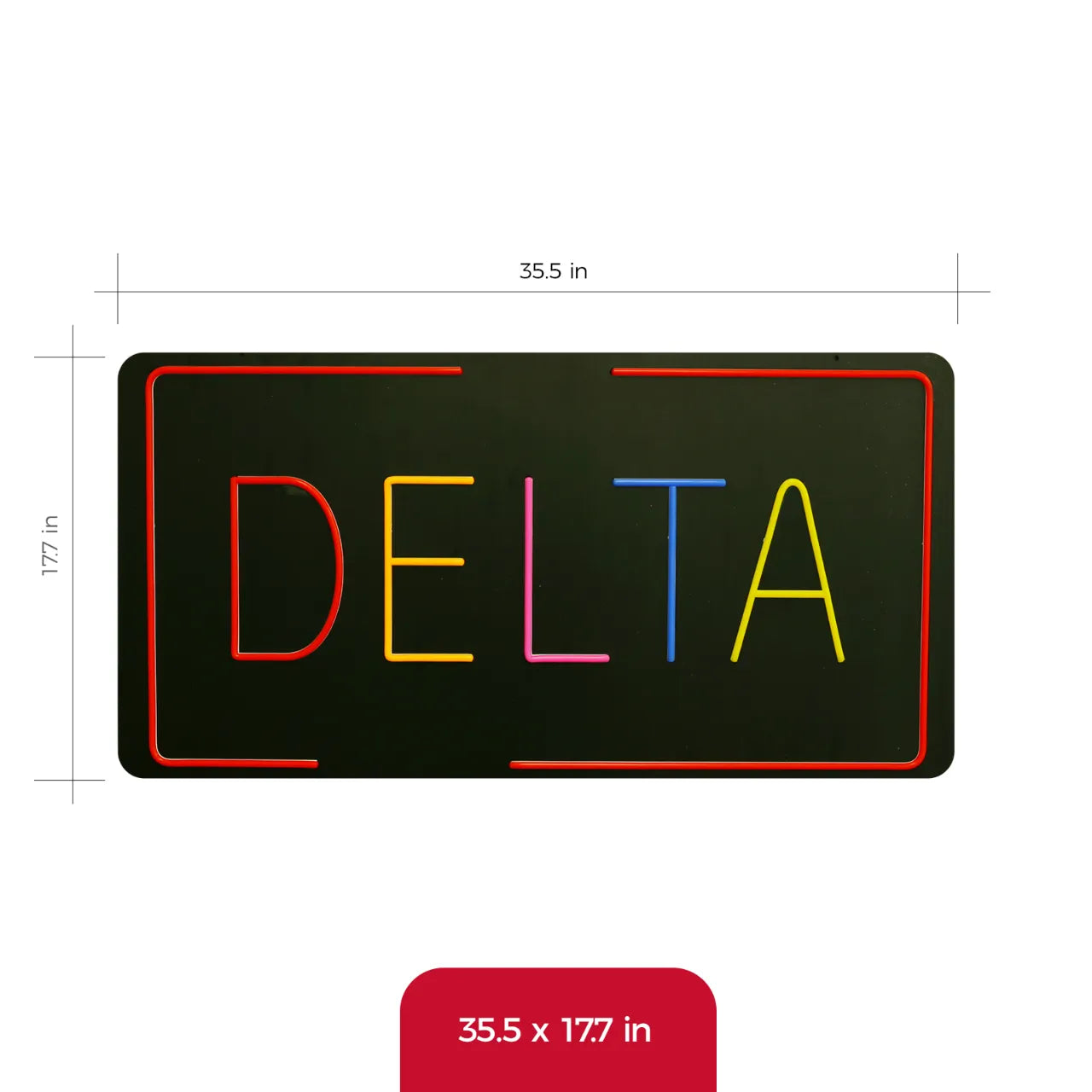 DELTA neon sign 35x18 inch size dimensions