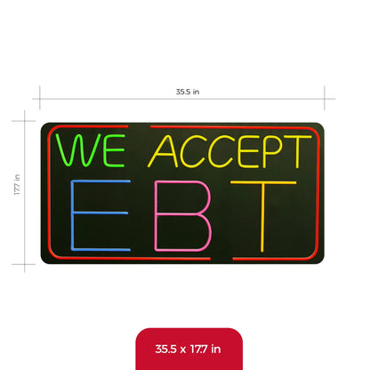 WE ACCEPT EBT neon sign 35x18 inch size
