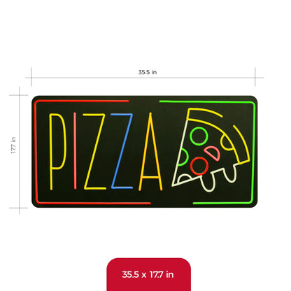 PIZZA neon sign 35x18 inch size dimensions