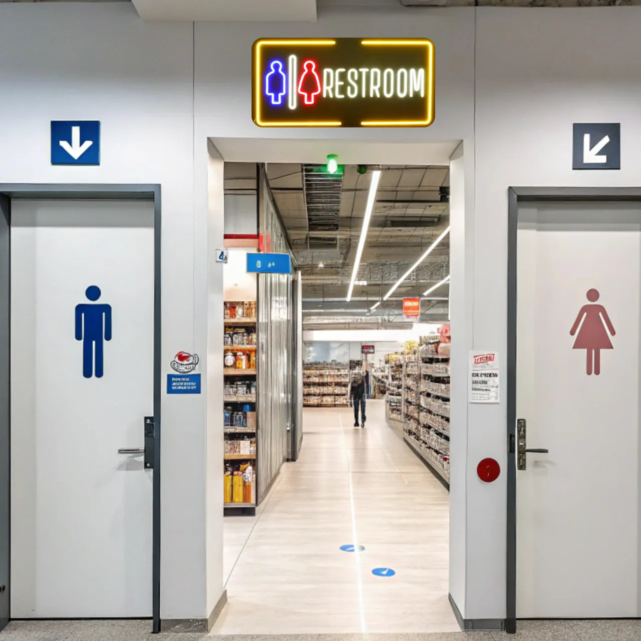 RESTROOM LED neon sign commercial venue installation