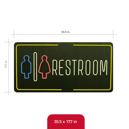 RESTROOM neon sign 35x18 inch size dimensions