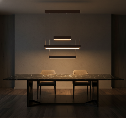 Contemporary Tiered Rectangular LED Chandelier