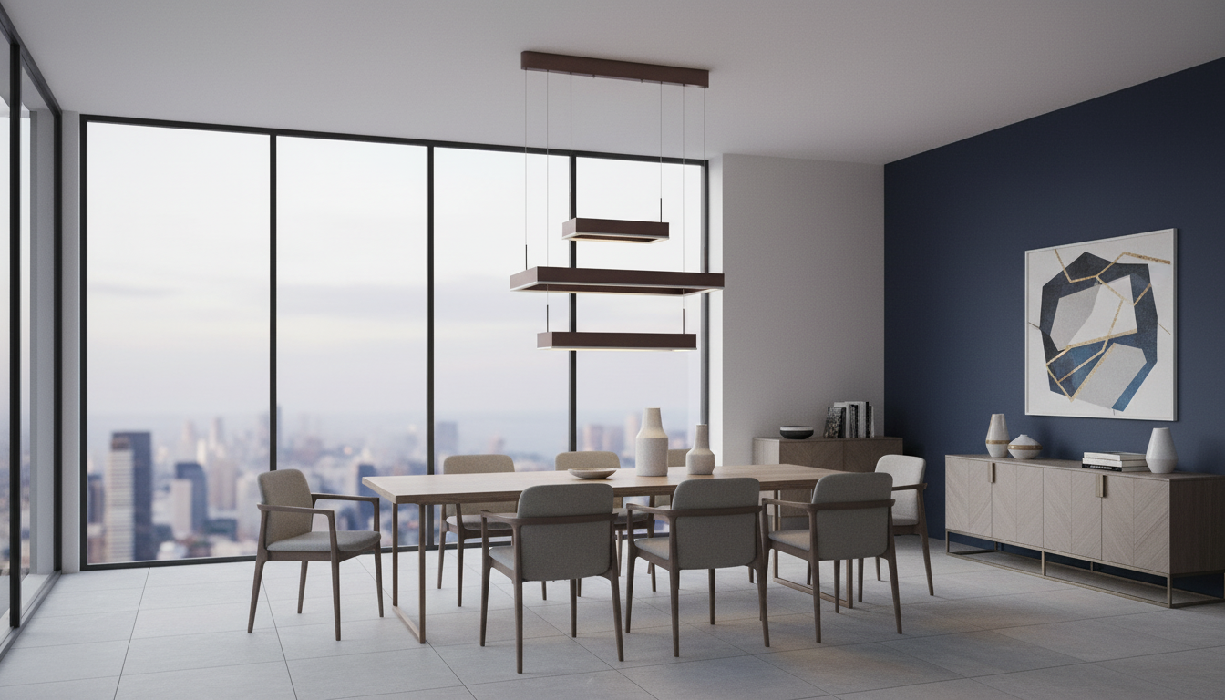 Contemporary Tiered Rectangular LED Chandelier
